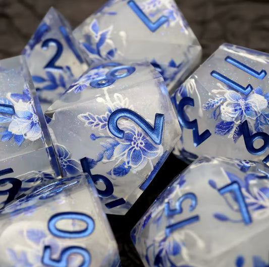 Frost Flower | Sharp Polyhedral Dice Set