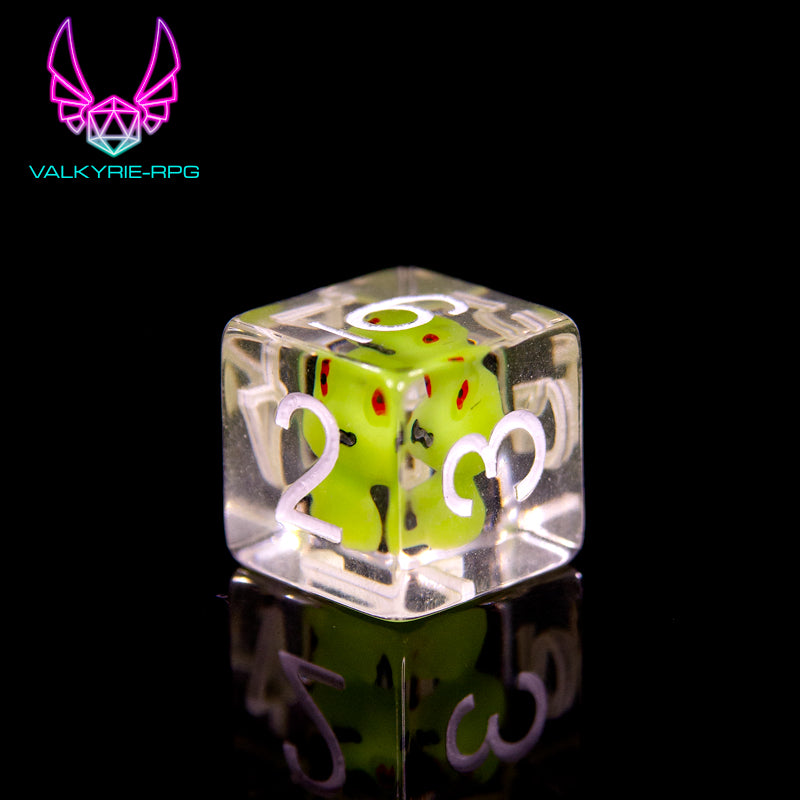 Subfari Archive - Ain't easy being green | Novelty Inclusion Polyhedral Dice Set