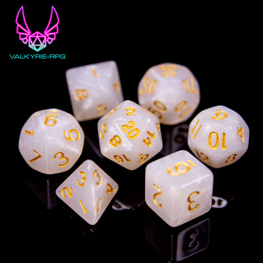 Astral Pearl | Glitter Polyhedral Dice Set