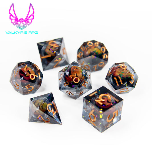 Jack-o-lantern 🎃 | Sharp Novelty Liquid Core Polyhedral Dice Set